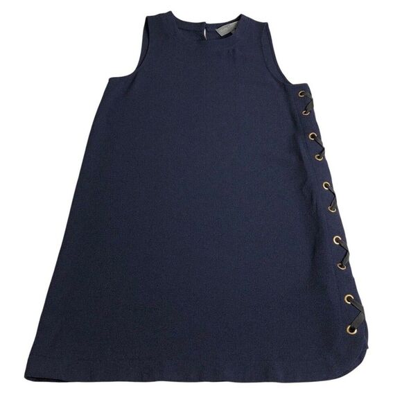 Anthropologie Sunday In Brooklyn Dress Womens Medium Navy Blue Crepe Corset Side - Picture 2 of 14